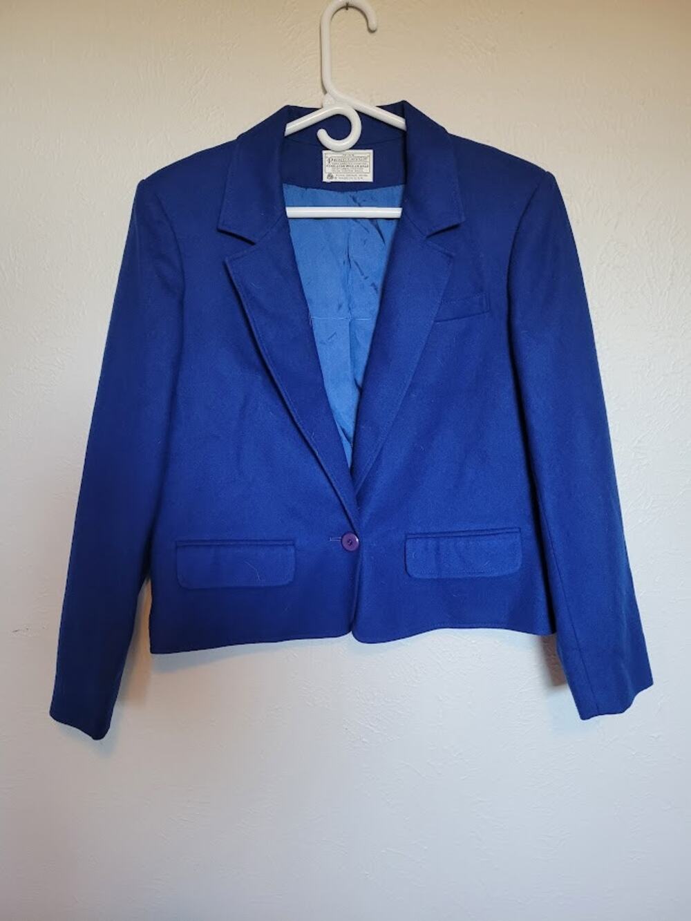 VTG Miss Pendleton 100% Virgin Wool Blue Blazer Women Medium